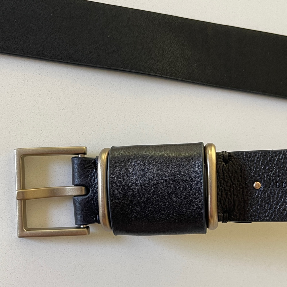 All Saints Black Leather Belt - Picture 4 of 11